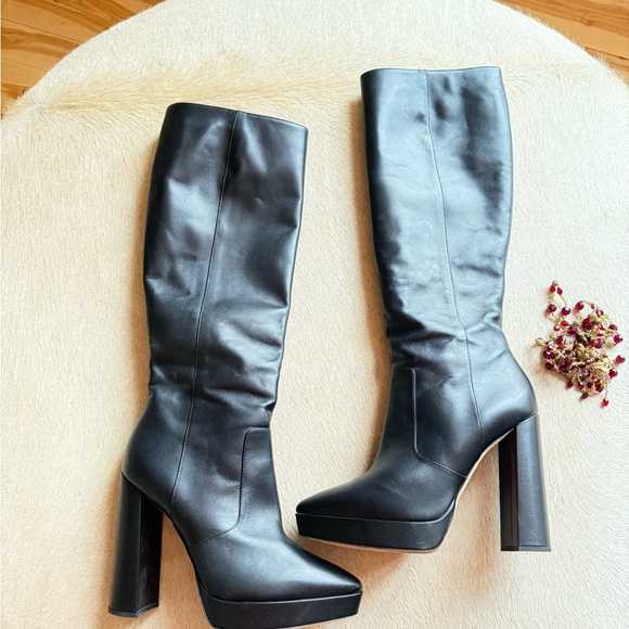 Elegant Itailan Black High Heel Boots - Picture 4 of 13